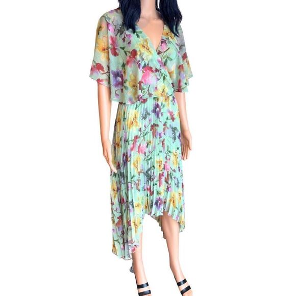 NWT Kensie V Neck Floral Print Chiffon Dress - Picture 6 of 9